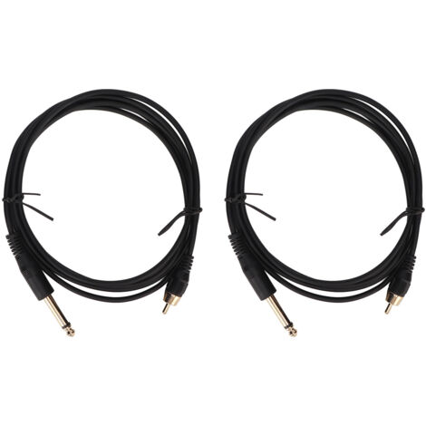 2 pièces Câble Clip Tatouage 5.9ft Interface RAC Professionnel en Cuivre et Silicone Noir (1/5)