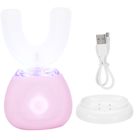 Brosse à dents électrique ultrasonique U shape pour enfants et adultes - Blanchiment dentaire (Rose) (1/5)