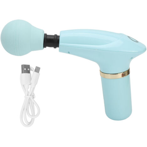 Mini Massageur Musculaire Percussion 4 Modes Réduction Bruit Bleu Ciel pour Tissus Profonds (1/5)