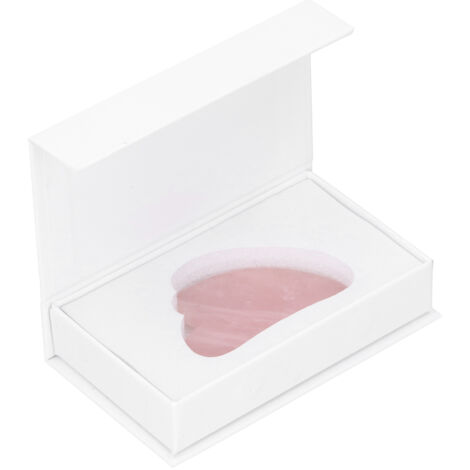 Plaque de Gua Sha en Quartz Rose en Forme de Cœur pour Massage du Visage et du Corps (1/5)