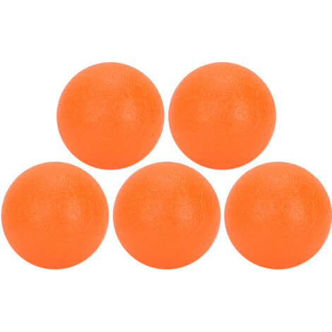 5 Balles de Force pour Doigts en Silicone Dur - Entraînement Musculaire et Massage des Mains - Lot de 5 - Orange (1/5)