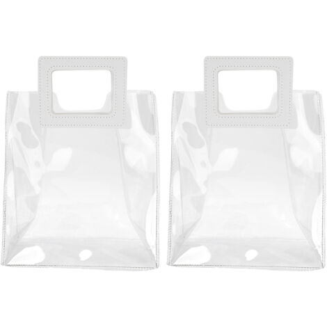 2 Sacs Transparents avec Fond Renforcé pour Cadeaux d'Anniversaire et Noël - Emballage Cadeau Solide (Taille S) (1/5)