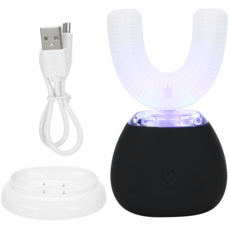 Brosse à dents électrique ultrasonique U Shape pour enfants et adultes - Blanchiment dentaire (Noir) (1/5)