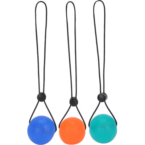 3 Balles Anti-Stress pour Main et Poignet - Rééducation, Renforcement et Massage (Bleu 30°, Orange 20°, Vert 35°) (1/5)