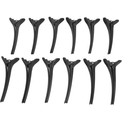 12 pièces Pinces à Cheveux Bec de Canard Mat Professionnel pour Salon, Outil de Coiffure DIY et Sectionnement (1/5)