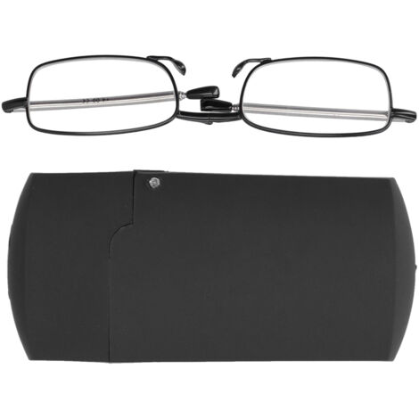 Lunettes de lecture anti-lumière bleue pliables pour presbytes, monture carrée noire +2.50 (1/5)