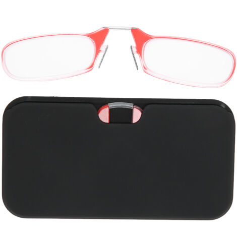 Lunettes de lecture légères sans branches, pince-nez réglable unisexe +100 rouge (1/5)