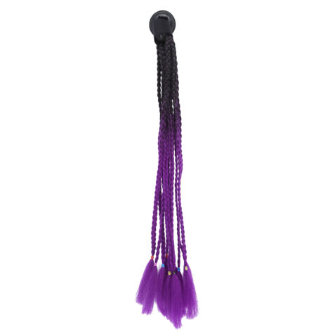 Casque moto style punk avec attaches à ventouses et tresses décoratives noir violet foncé (1/5)