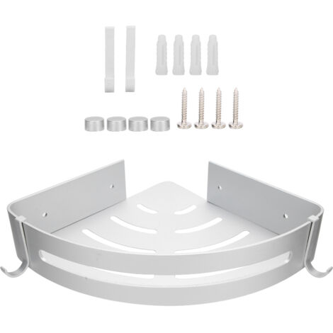 Étagère murale de douche en aluminium, organisateur d'outils de maquillage pour salle de bain, support de coin monté au mur (1/5)