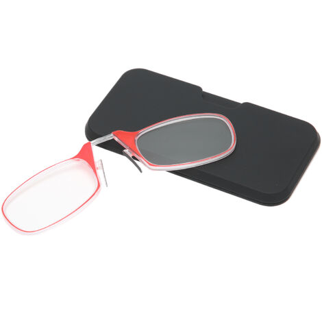 Lunettes de lecture anti-lumière bleue unisexes pour seniors, clip nasal, sans branches, +300 rouge (1/5)