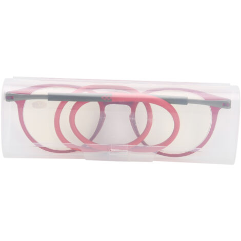 Lunettes de lecture magnétiques portables anti-lumière bleue pour presbytes +350 rouge