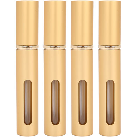 Flacon à parfum rechargeable en verre, 4 bouteilles spray vides portables de 10ml dorées (1/5)