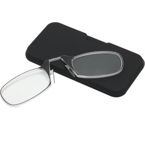 Lunettes anti lumière bleue sans branches pour seniors unisexe +150, clip nasal, noir (1/5)