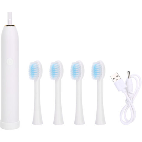 Brosse à dents électrique sonique rechargeable portable pour voyage - Outil de soin bucco-dentaire blanc (1/5)