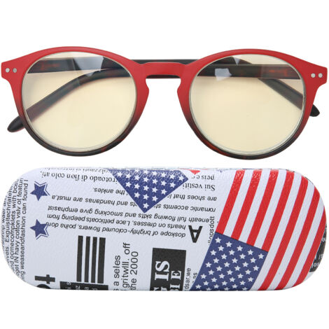 Lunettes de lecture anti-lumière bleue pour seniors, unisexe homme femme, modèle rouge (+200) (1/5)