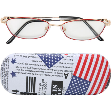 Lunettes de lecture à double foyer anti-lumière bleue pour presbytes, monture rouge (+350) (1/5)