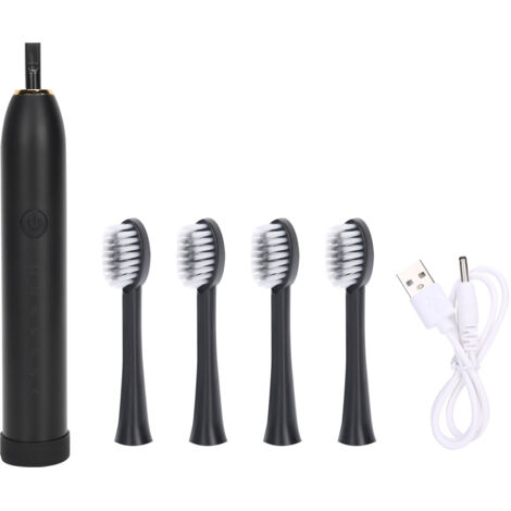 Brosse à dents électrique sonique rechargeable portable pour voyage - Soin buccal noir (1/5)