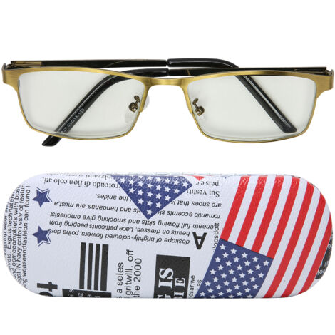 Lunettes de lecture anti-lumière bleue unisex métal portable pour presbytes bronze (+100) (1/5)