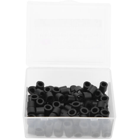 100 anneaux de code couleur dentaire en silicone orthodontique, accessoires fournitures dentaires noirs (1/5)