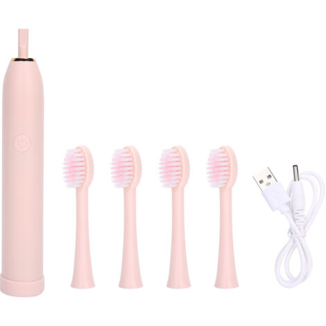 Brosse à dents électrique sonique rechargeable portable pour voyage - Rose (1/5)