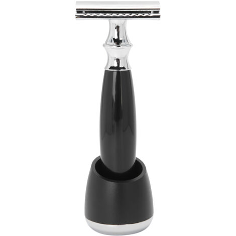 Support de Rasoir Manuel avec Base et Support pour Lames Double Tranchant, Accessoires de Rasage Noirs (1/5)