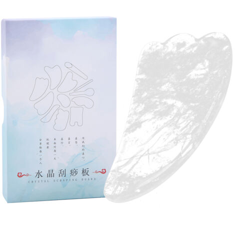 Plaque Gua Sha en Pierre Cristal Naturelle pour Massage et Thérapie par Acupuncture (1/5)