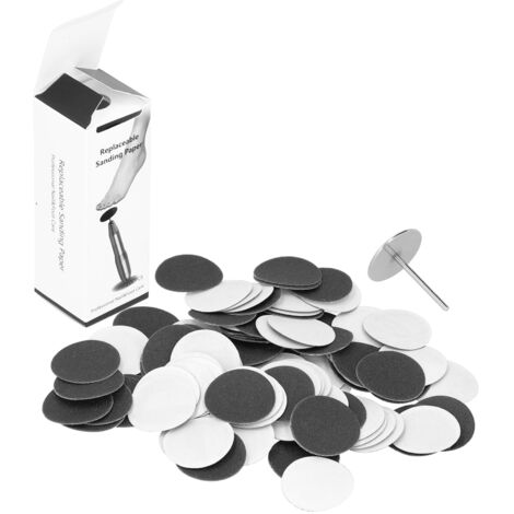 100 disques à poncer 25mm + 1 axe de rechange pour lime électrique pieds - Accessoire pédicure (1/5)