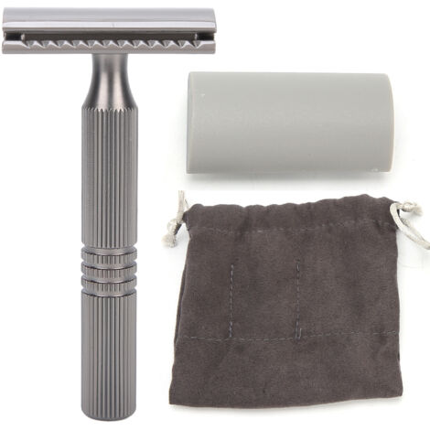 Rasoir Rétro Allié Professionnel pour Hommes - Coiffeur à Domicile Portable sans Lame (Noir) (1/5)