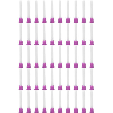50 pièces embouts mélangeurs pour colle époxy dentaire, applicateur adhésif violet, accessoire dentaire professionnel (1/5)