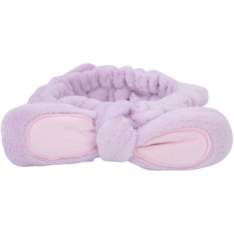 Bandeau Élastique Oreilles de Lapin pour Soins du Visage - SPA, Maquillage, Soins de la Peau - Violet (1/5)