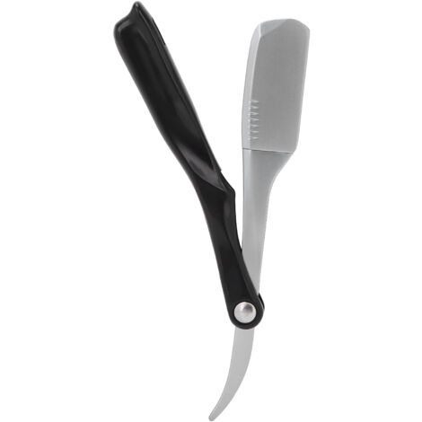 Rasoir droit vintage en acier inoxydable pour barbier, support de rasoir manuel sans lame pour rasage traditionnel (1/5)