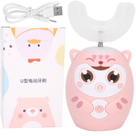 Brosse à dents ultrasonique automatique en U pour enfants - Rose (1/5)