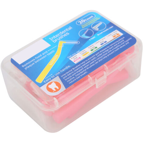 20 pièces Brossettes Interdentaires en L Rose pour Appareil Dentaire et Nettoyage des Dents