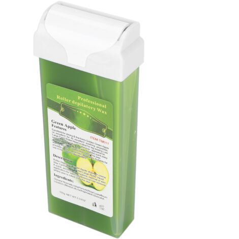 Chauffe-cire dépilatoire professionnel 100g, rouleau de cire à épiler maison, élimination des poils, parfum pommes vertes (1/5)