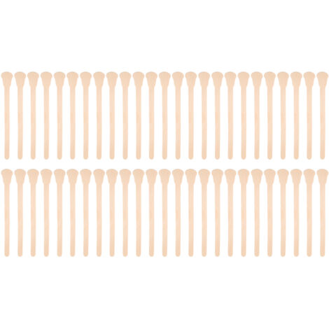 50 bâtonnets applicateurs en bois en forme de guitare pour cire épilatoire visage et corps, spatules à cire (1/5)