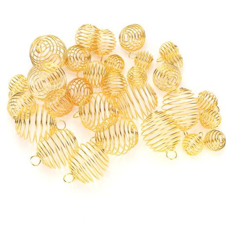 Anneaux à Ressort pour Tresses Métalliques, Décorations de Dreadlocks Dorées, Accessoires pour Cheveux (1/5)