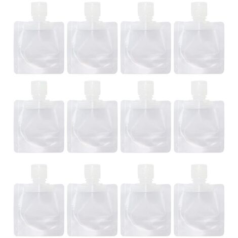 12 Sacs Plastiques Vides Transparents pour Liquides de Voyage, Emballage Portable (1/5)