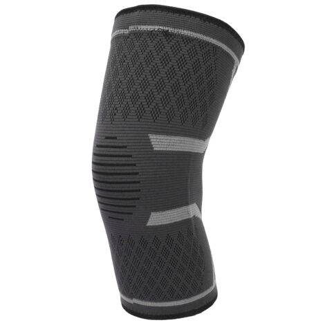 Manchon de compression pour genou en nylon respirant, anti-dérapant, protection grise, genouillère de soutien (XL) (1/5)