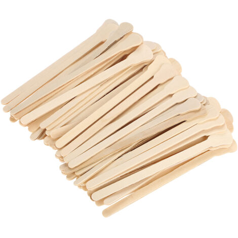 100 pièces Spatules en Bois Jetables pour Masque Facial, Dépilatoire et Crèmes (1/5)