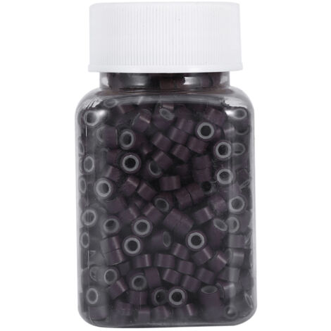 1000 Anneaux de Liaison en Silicone Professionnel pour Extensions Capillaires (Marron) (1/3)
