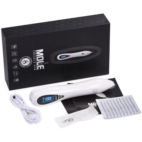 Stylo Électrique Élimination Taches de Rousseur USB Rechargeable Appareil de Beauté Argenté (1/5)