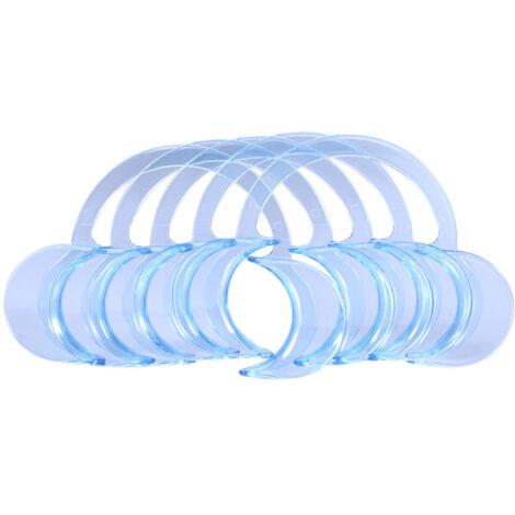 10 pièces Écarteur buccal transparent bleu pour blanchiment des dents, type C, taille moyenne (1/3)