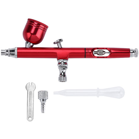 Pistolet aérographe à gravité 0.3mm rouge pour maquillage, tatouage et décoration gâteau (1/5)