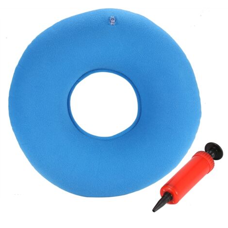 Coussin Gonflable pour Chaise, Coussin Hémorroïdes avec Pompe, Coussin Ergonomique pour Siège (Bleu) (1/3)