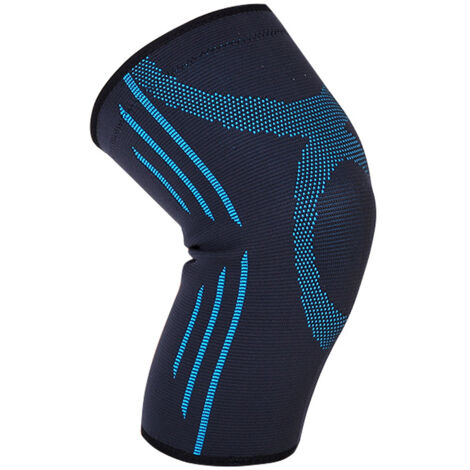Manchette de Genou Élastique pour Sport - Support Articulaire Football Volleyball Bleu Noir Taille M (1/5)