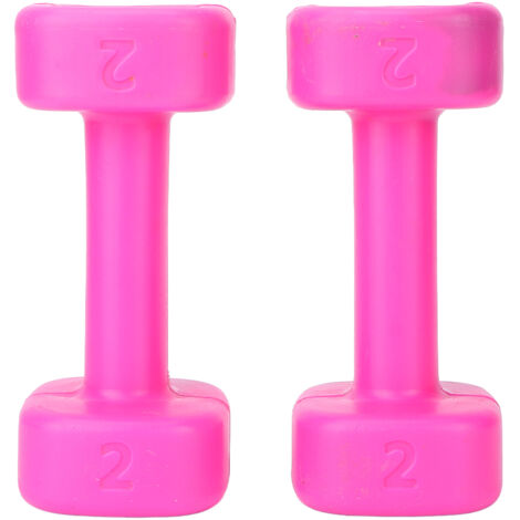 2 pièces Haltères Fitness Femme Musculation Yoga Perte de Poids Équipement Sportif Rose Rouge (1/5)