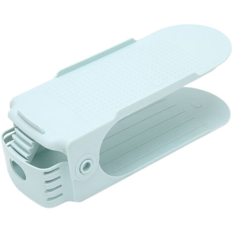Organisateur Double Étage pour Chaussures, Rangement Économiseur d'Espace pour Sandales et Escarpins, Empileur Bleu Clair (1/5)