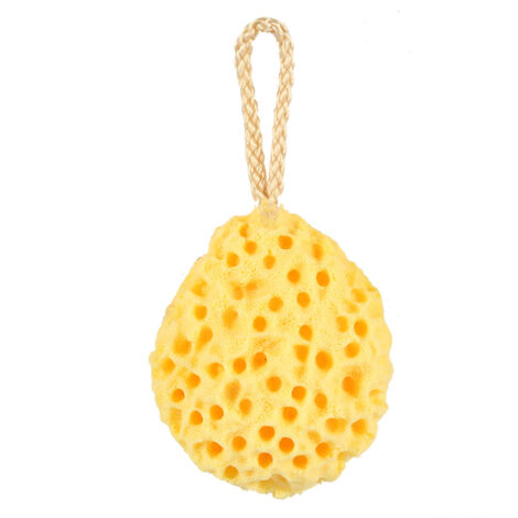 Eponge de Douche Exfoliante 4 Couleurs - Gommage Corps, Nettoyage Spa, Balle de Bain (Jaune) (1/5)