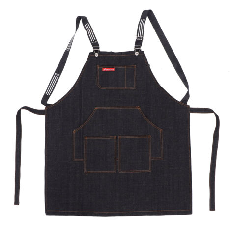 Tablier de Salon Coiffure Décoré Toile Denim, Lavable et Réglable pour Femmes et Hommes (1/5)