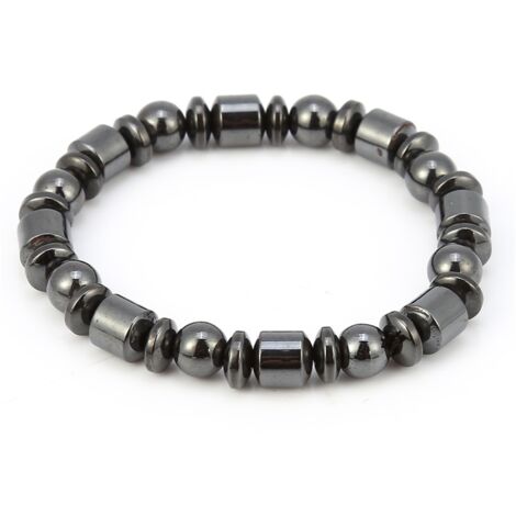 Bracelet Magnétique en Pierre Noire pour le Bien-être et la Perte de Poids - Unisexe et Élégant (1/5)